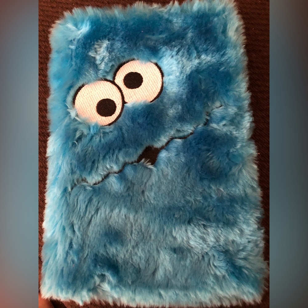 Cookie Monster Soft Plush Covered Journal.